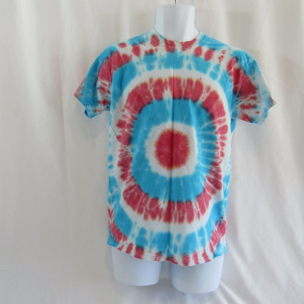 Men's Unisex Adult Size M, Red White Blue Bullseye Cotton T-Shirt - Gildan